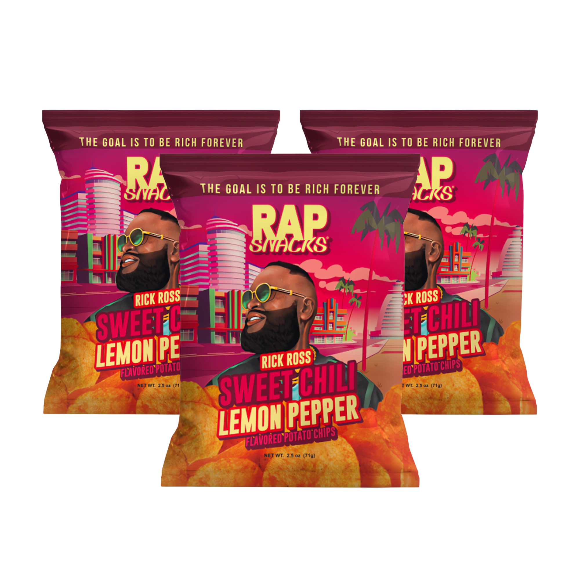 Rap Snacks Rick Ross Sweet Chili Lemon Pepper 12 x 71g (case) - Out of Date
