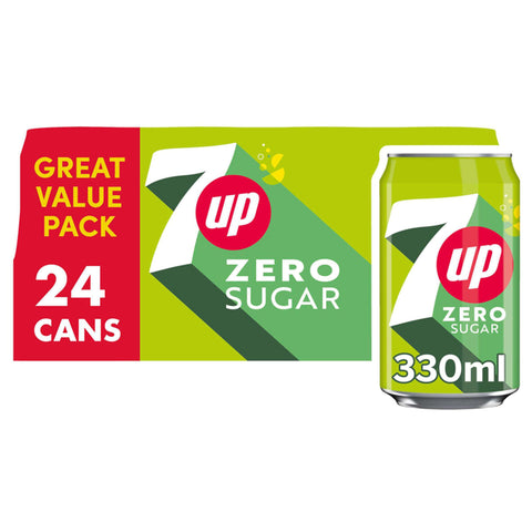 7UP Zero Sugar 24 x 330ml - Out of Date