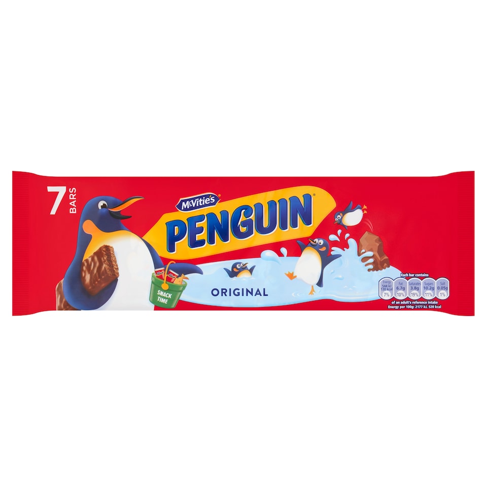 McVitie's Penguin Original Biscuit Bar 7 x 24.6g - Out of Date