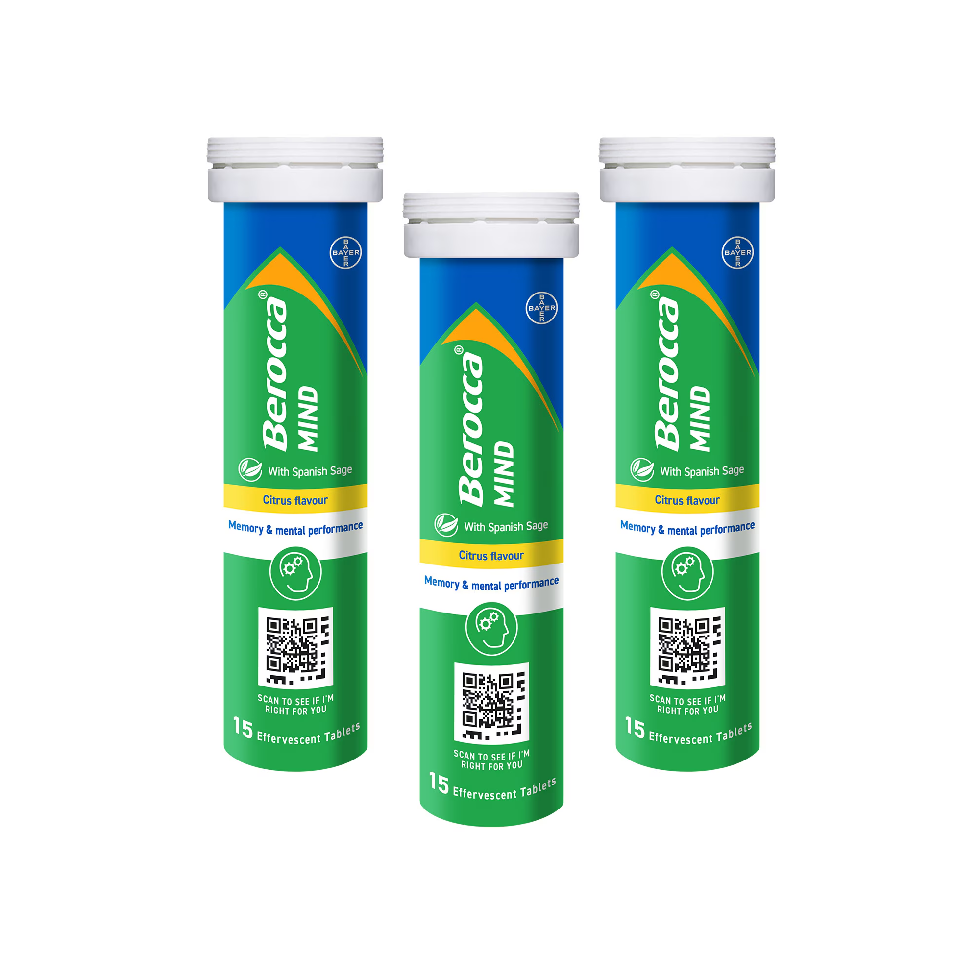 Berocca Mind Citrus Effervescent Tablets 8 x 15 Tabs (box)