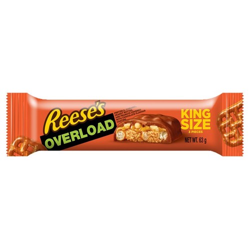 Reeses Overload Chocolate Bar 1 x 63g (King Size) - Out of Date
