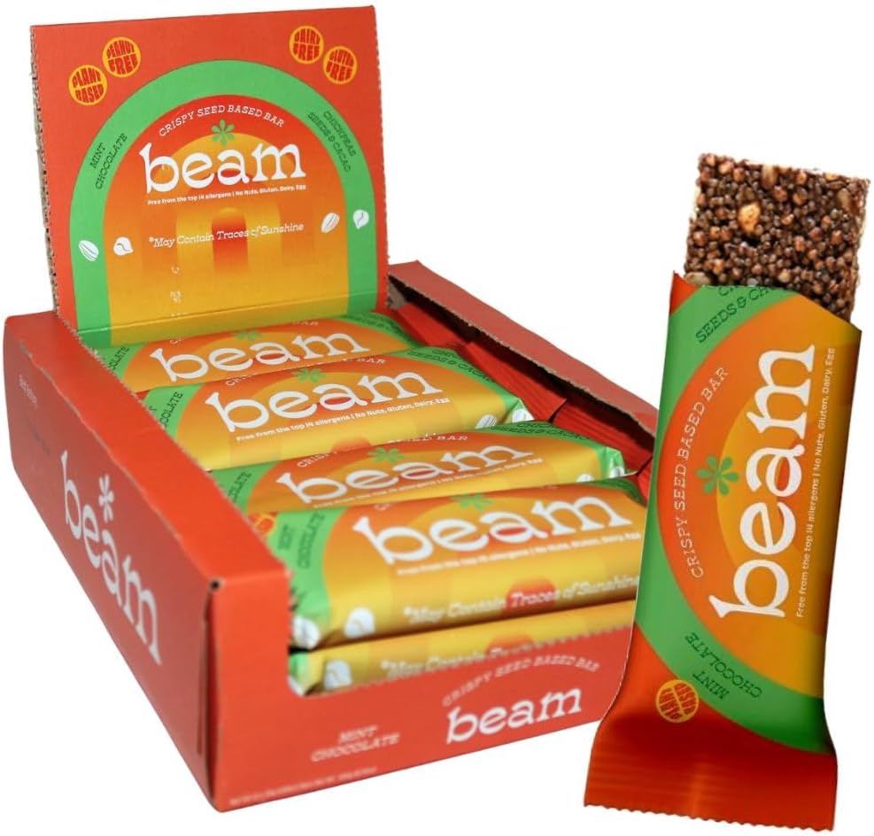 Beam Crispy Seed Bar Mint Chocolate 12 x 30g - Out of Date
