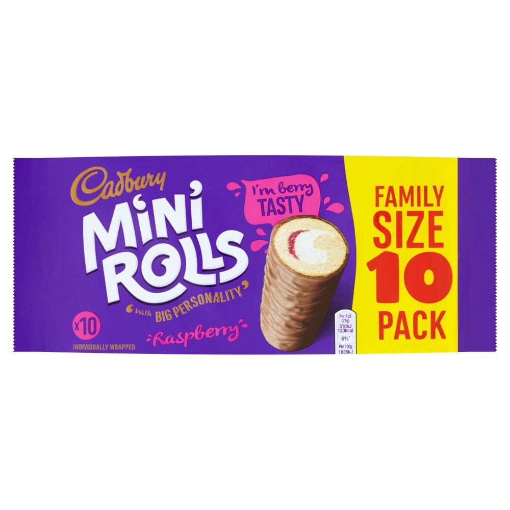 Cadbury Raspberry Mini Rolls 10 Pack - Out of Date