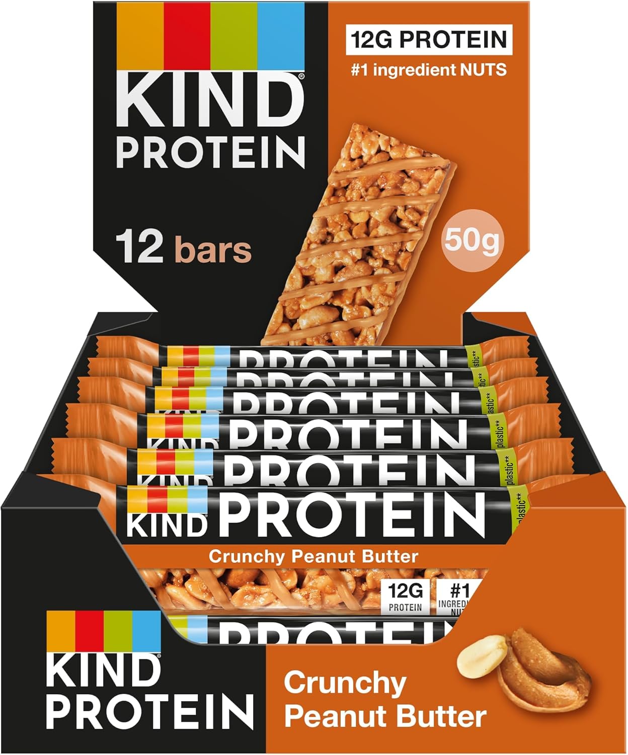 KIND Protein Crunchy Peanut Butter 12 x 50g - Out of Date