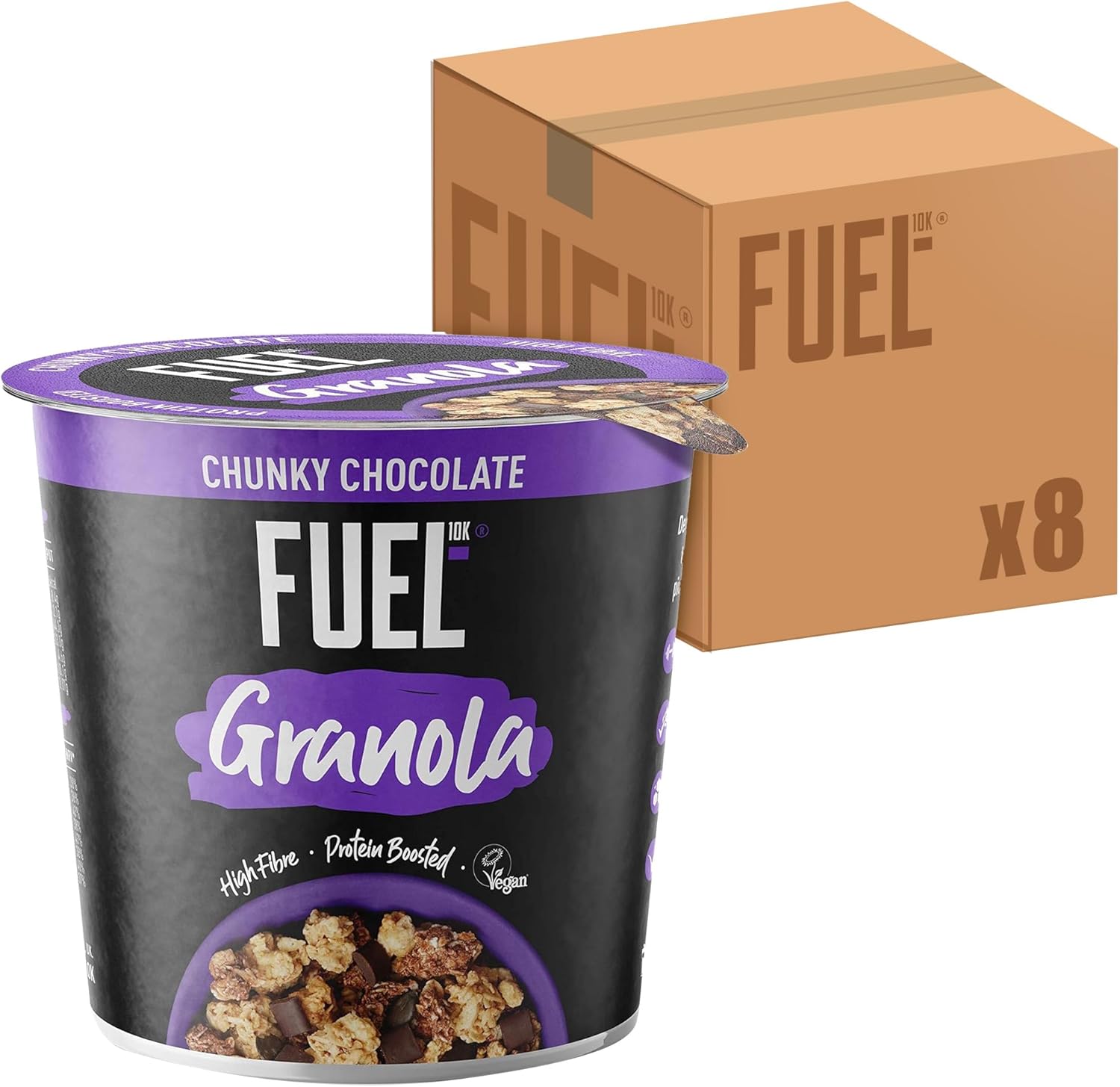 Fuel10k Chocolate Protein Granola Pots 8 x 70g - Out of Date