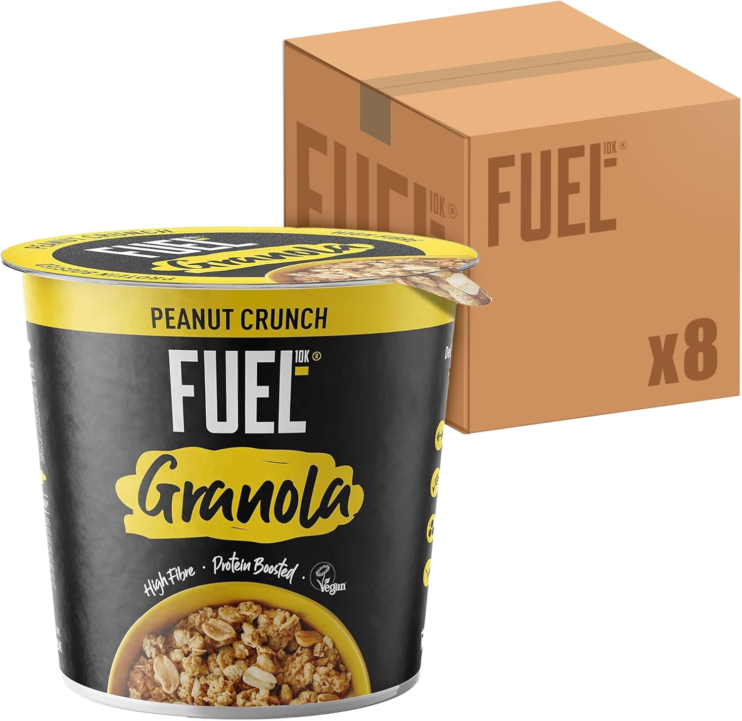 Fuel10k Peanut Crunch Protein Granola Pots 8 x 70g - Out of Date