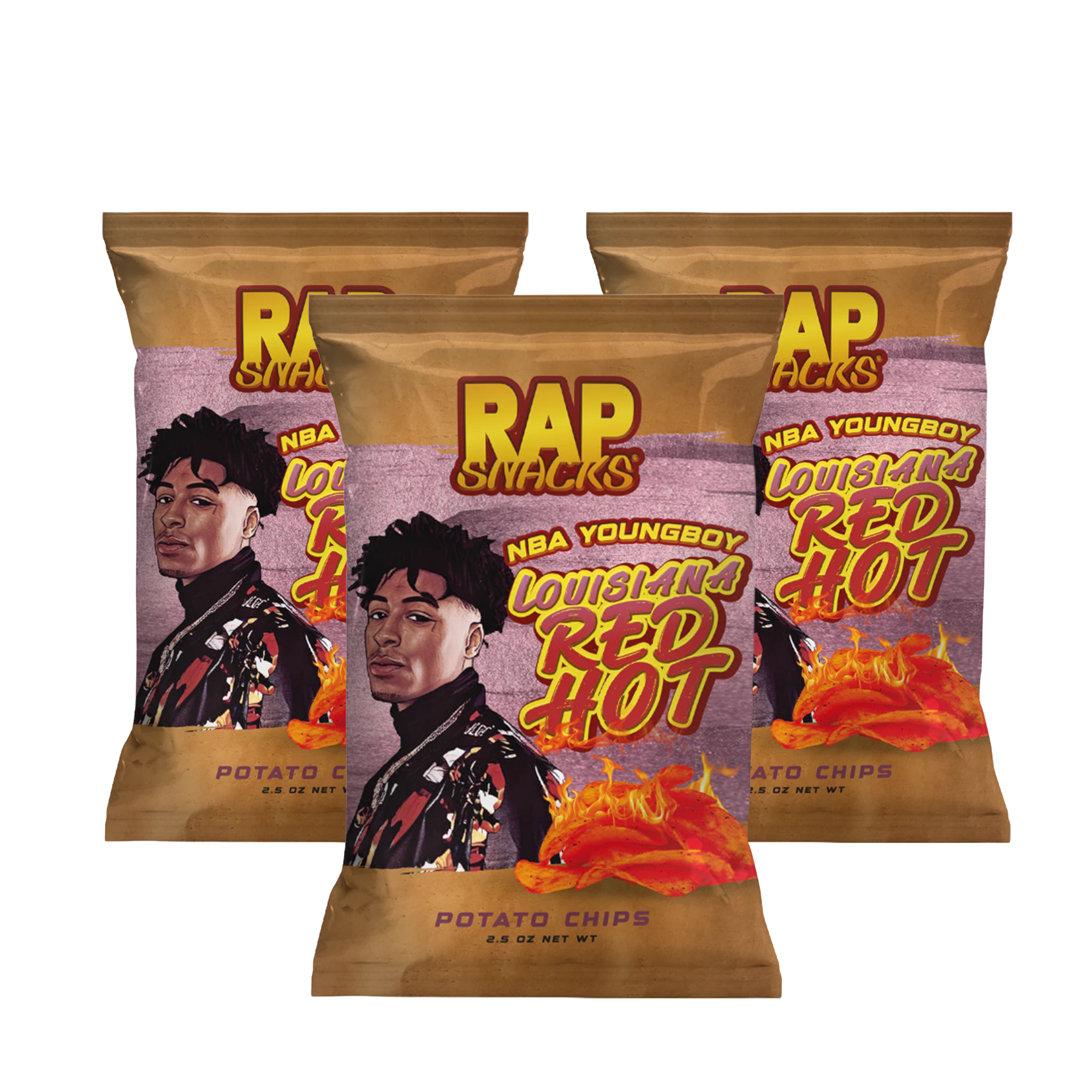 Rap Snacks NBA YoungBoy Louisiana Red Hot 12 x 71g (case) - Out of Date