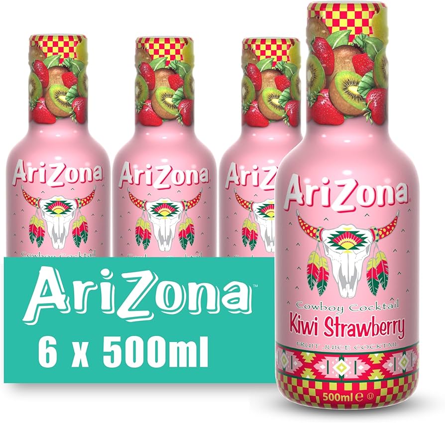 AriZona Cowboy Cocktail Kiwi Strawberry 6 x 500ml (case) - Out of Date