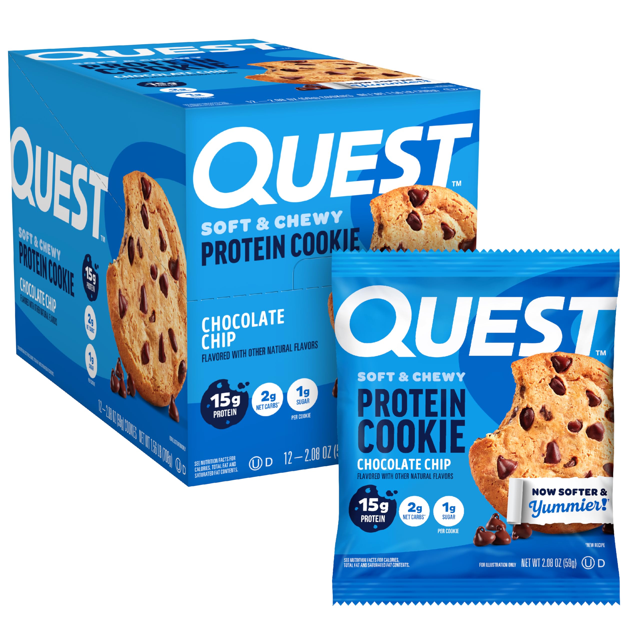 Quest Choc Chip Protein Cookie 12 x 58g - Out of Date