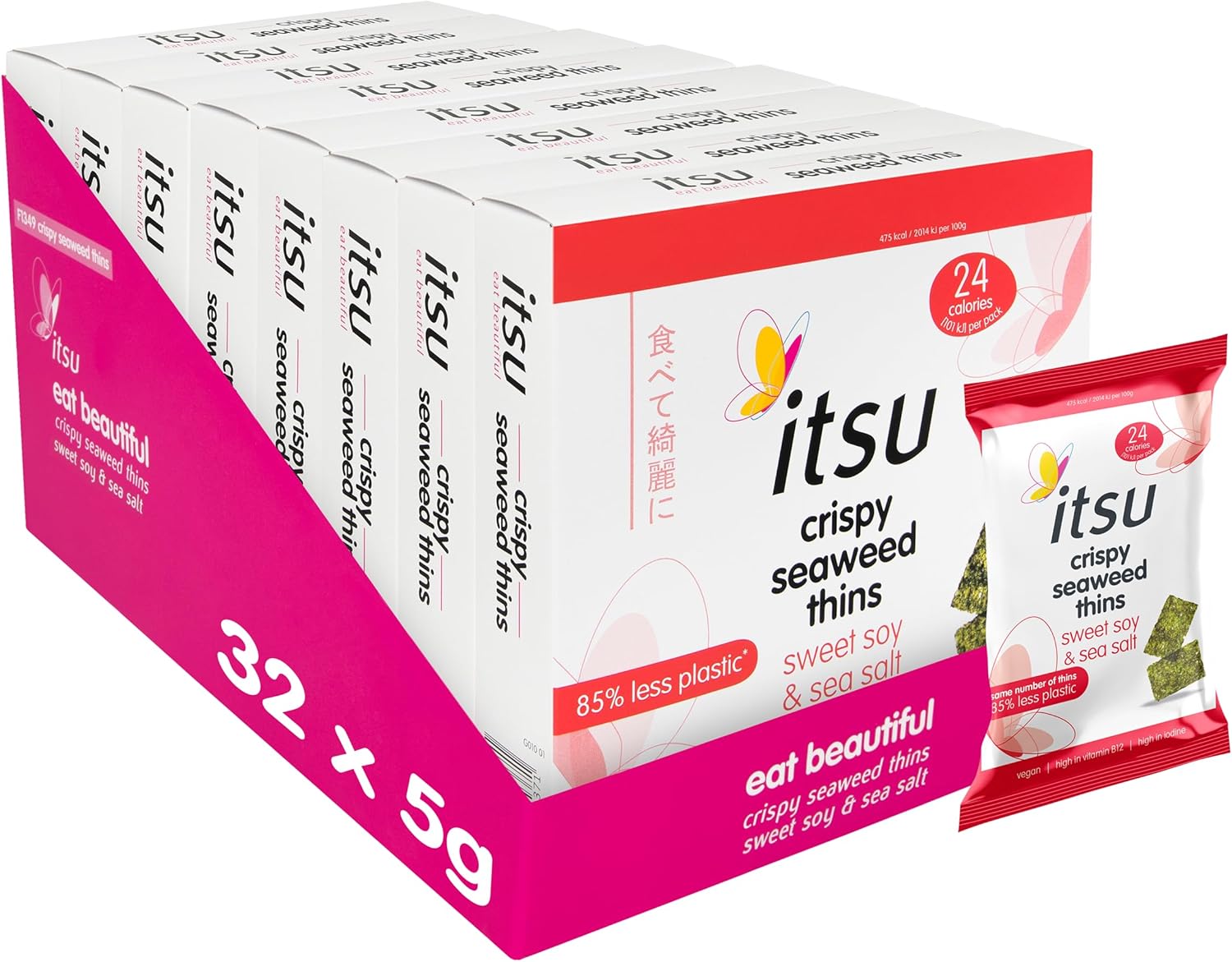Itsu Seaweed Thins Sweet Soy & Sea Salt 8 x 4 x 5g (case)