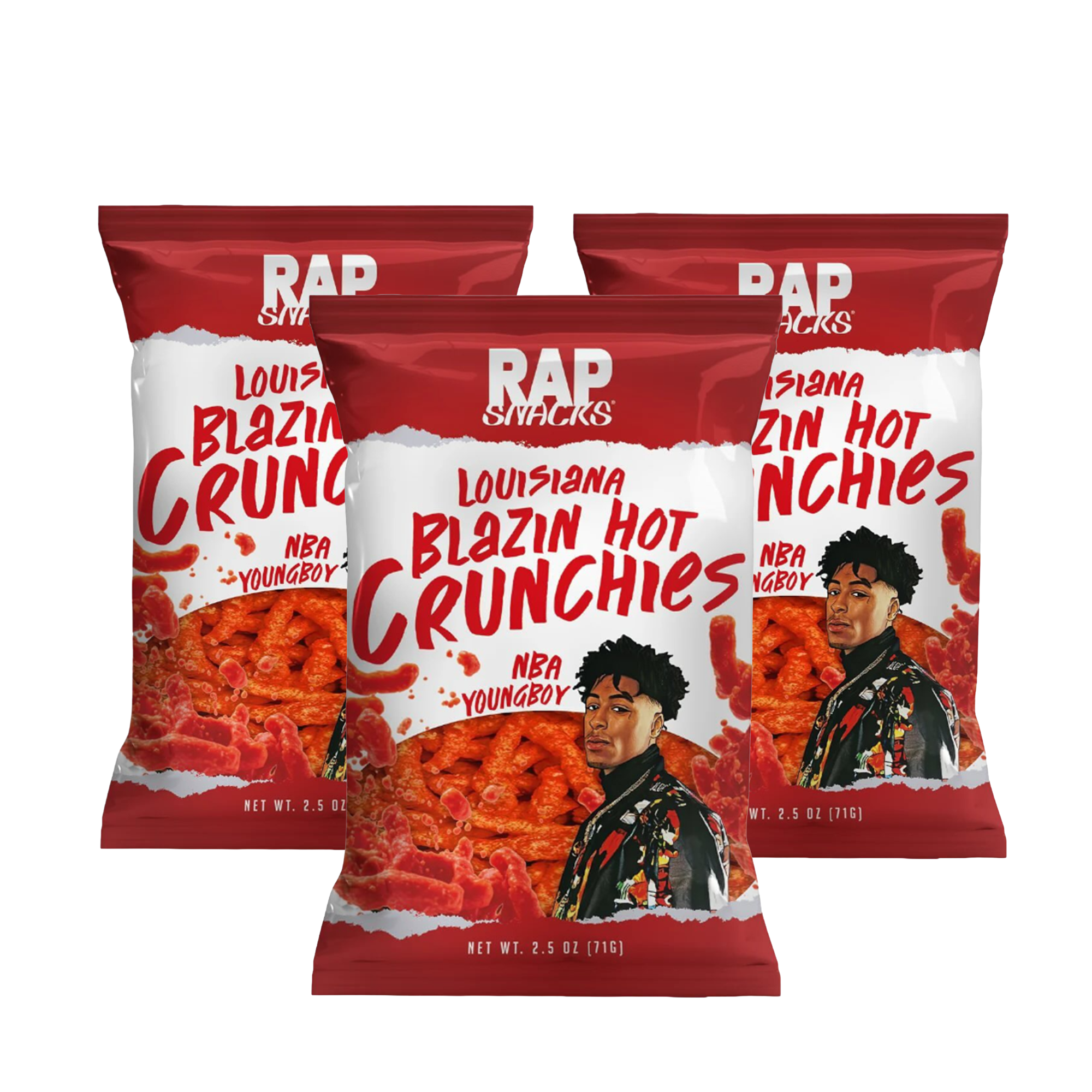 Rap Snacks NBA YoungBoy Blazin Hot Crunchies 12 x 99g (case) - Out of Date