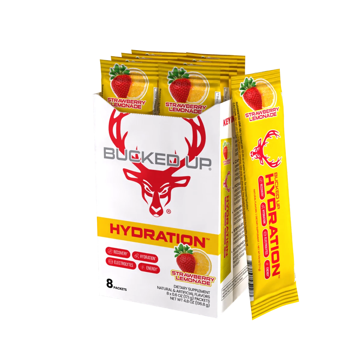 Bucked Up Hydration Strawberry Lemonade Sachets 18 x 16.4g