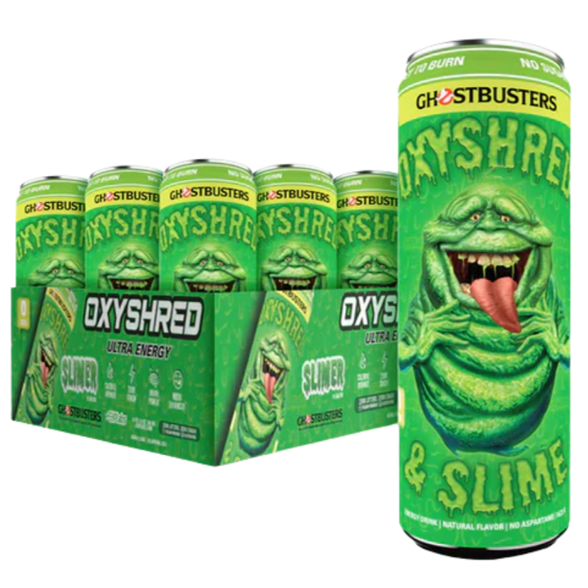 EHP Labs Slimer Lime (GhostBusters) OxyShred Ultra Energy Drink 12 x 355ml - Out of Date