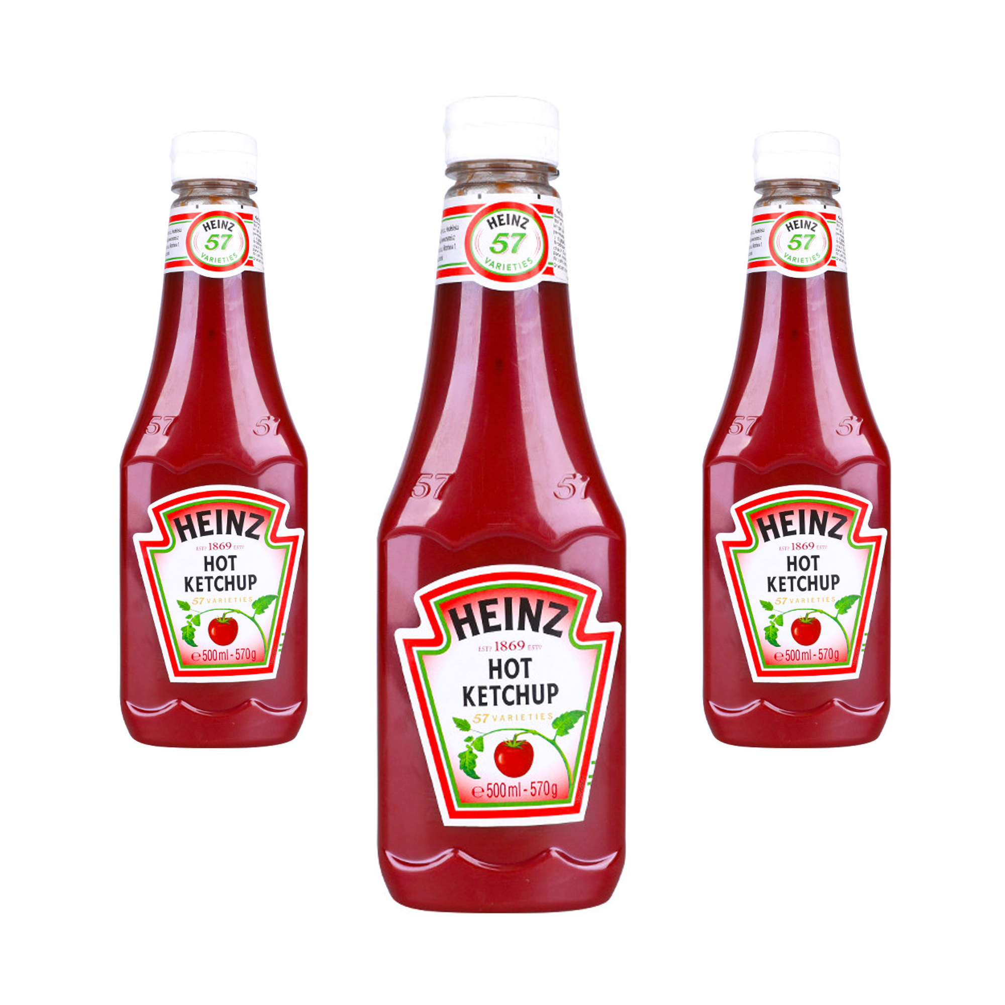 Heinz Hot Ketchup 3 x 500ml (3 Pack) - Out of Date
