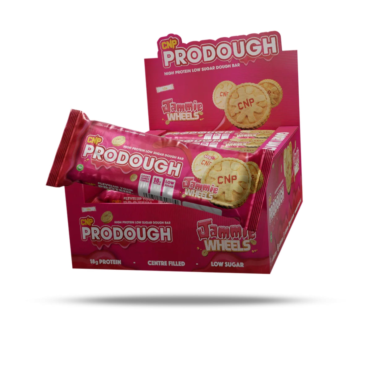 CNP Jammy Wheels ProDough Protein Bar 12 x 60g - Out of Date