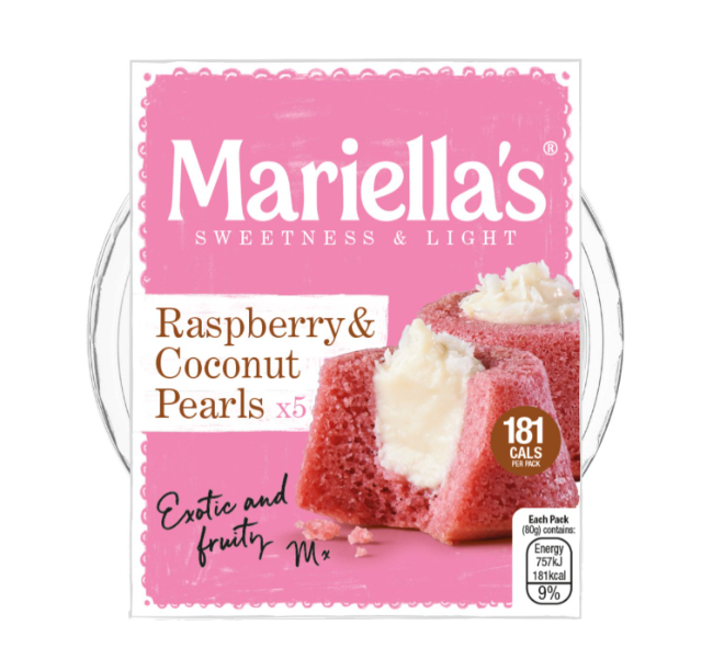 Mariella’s Raspberry & Coconut Pearls (6 pack x 5 cakes)