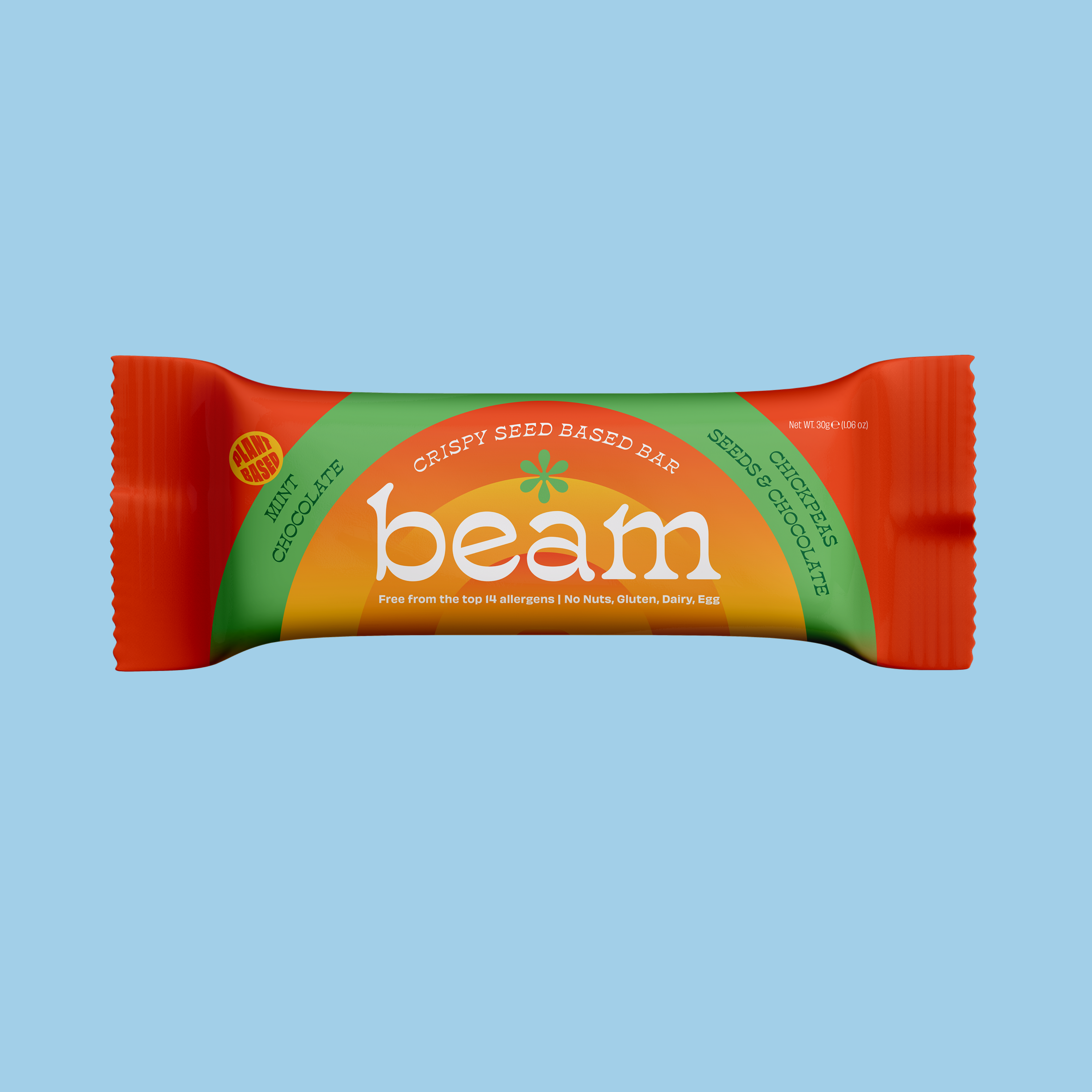 Beam Crispy Seed Bar Mint Chocolate 12 x 30g - Out of Date