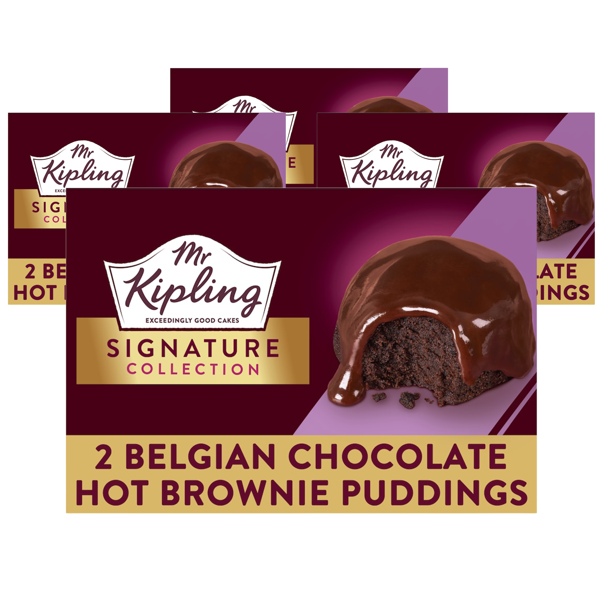 Mr Kipling Signature Belgian Chocolate Brownie Pudding 8 x 105g (4 Pack) - Out of Date