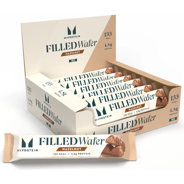 MyProtein Filled Hazelnut Protein Wafer 12 x 24g - Out of Date