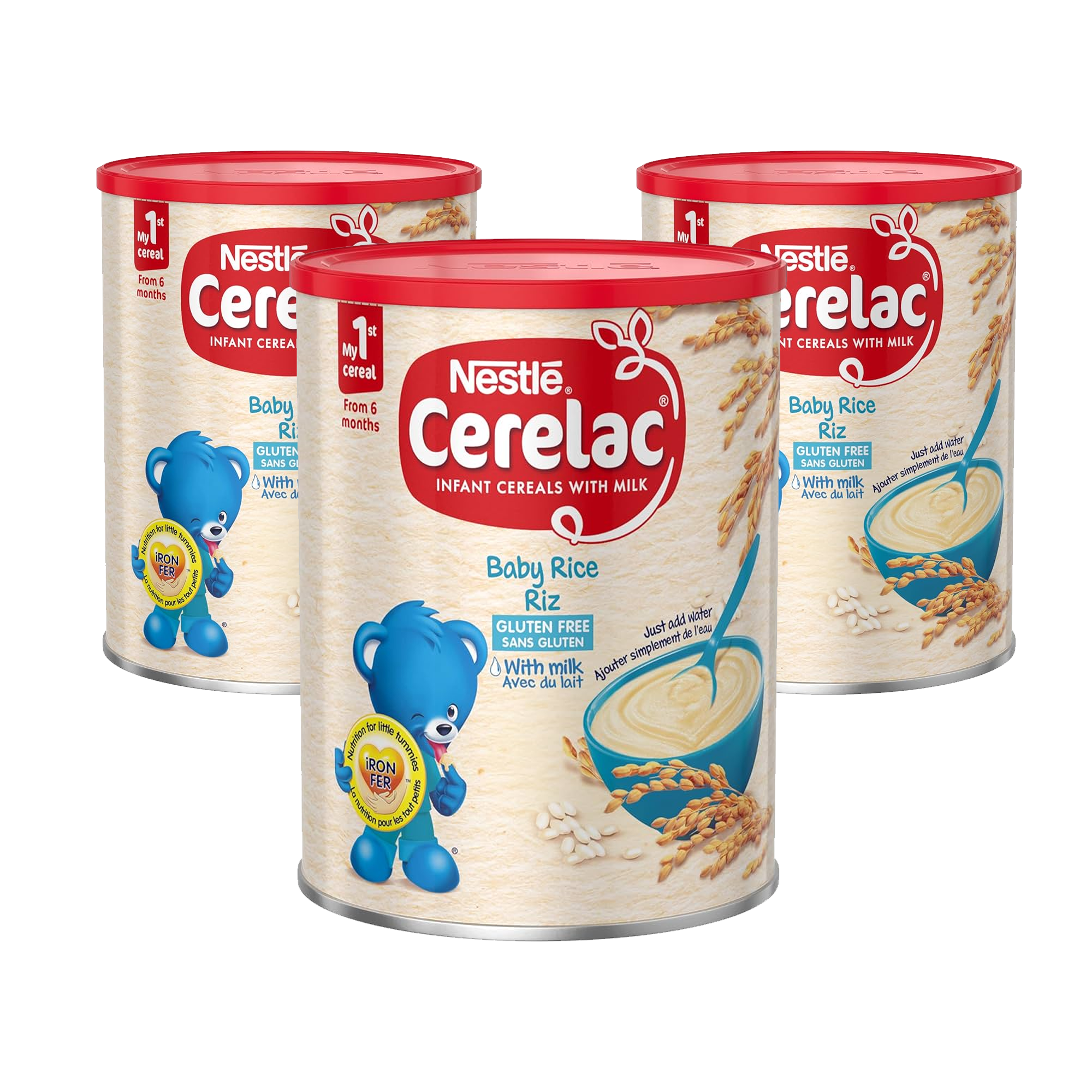 Nestle Cerelac Baby Rice with Milk 3 x 400g (3 tubs) - Out of Date