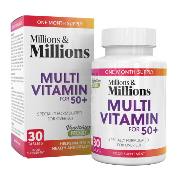 Millions & Millions 50+ Multi Vitamin & Minerals (Box) 8 x 30 Tablets - Out of Date