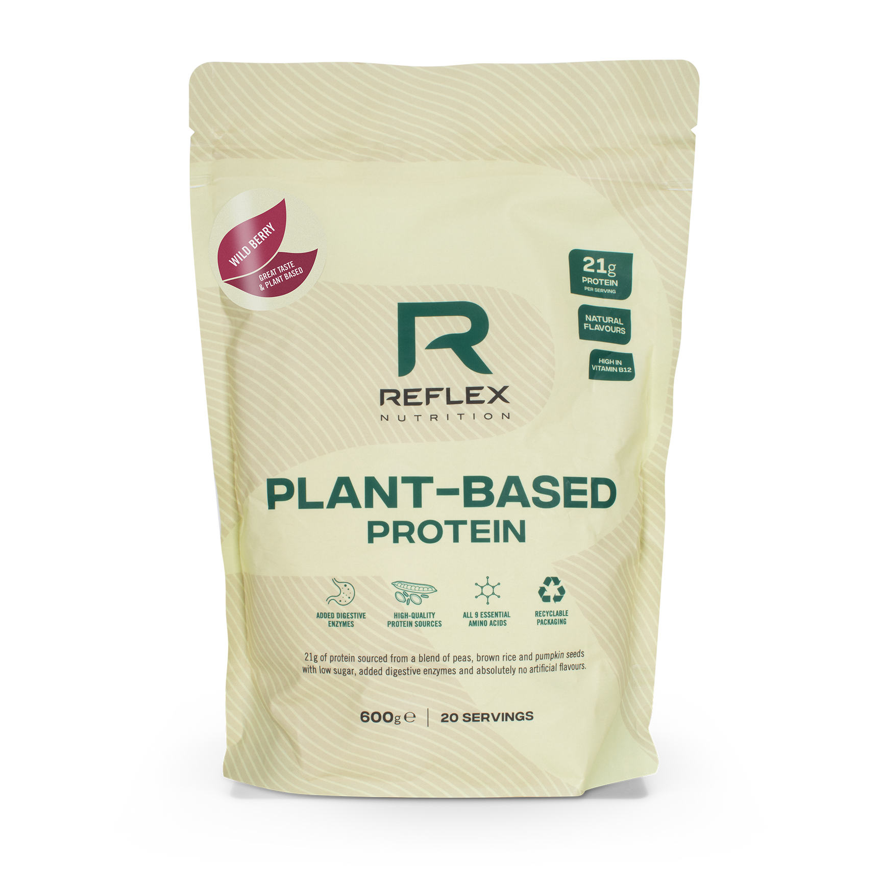 Reflex Nutrition Wild Berry Plant-Based Protein 600g - Out of Date & Damaged