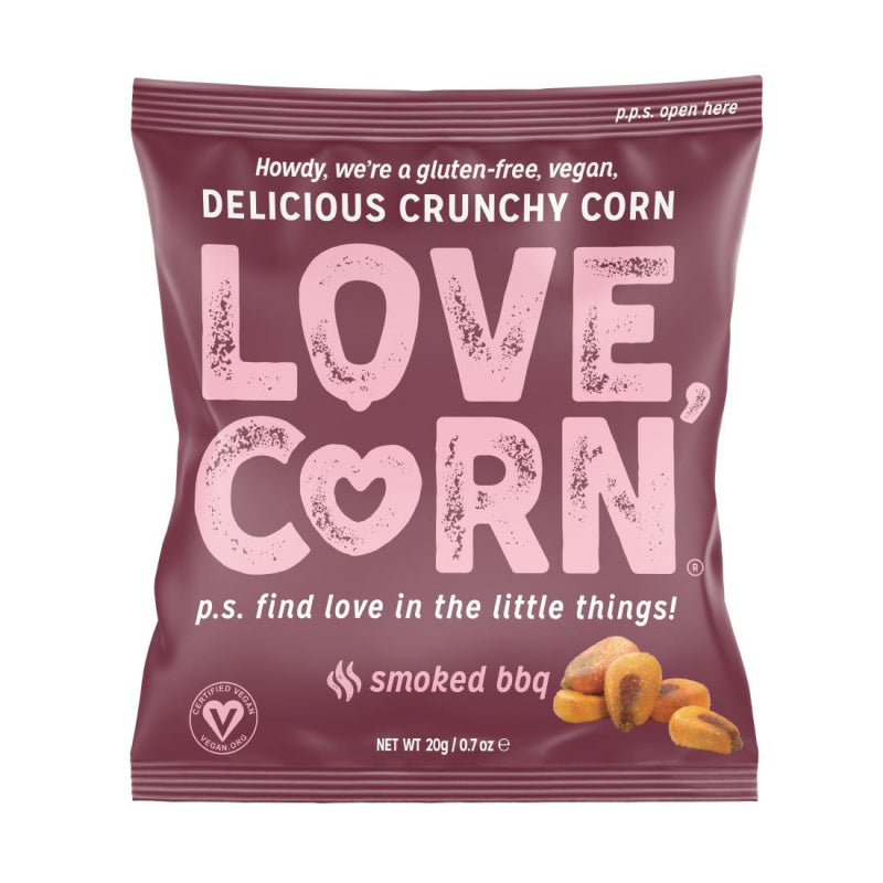 LOVE CORN BBQ Crunchy Corn 100 x 20g (case)