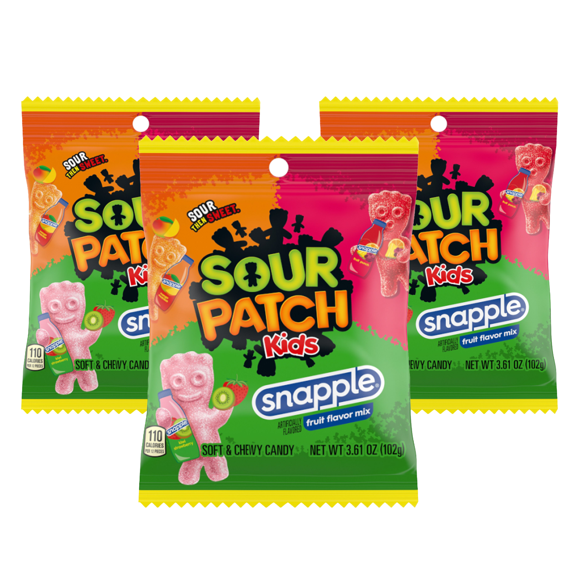 Sour Patch Kids Snapple Fruit Mix 12 x 102g (case) - Out of Date