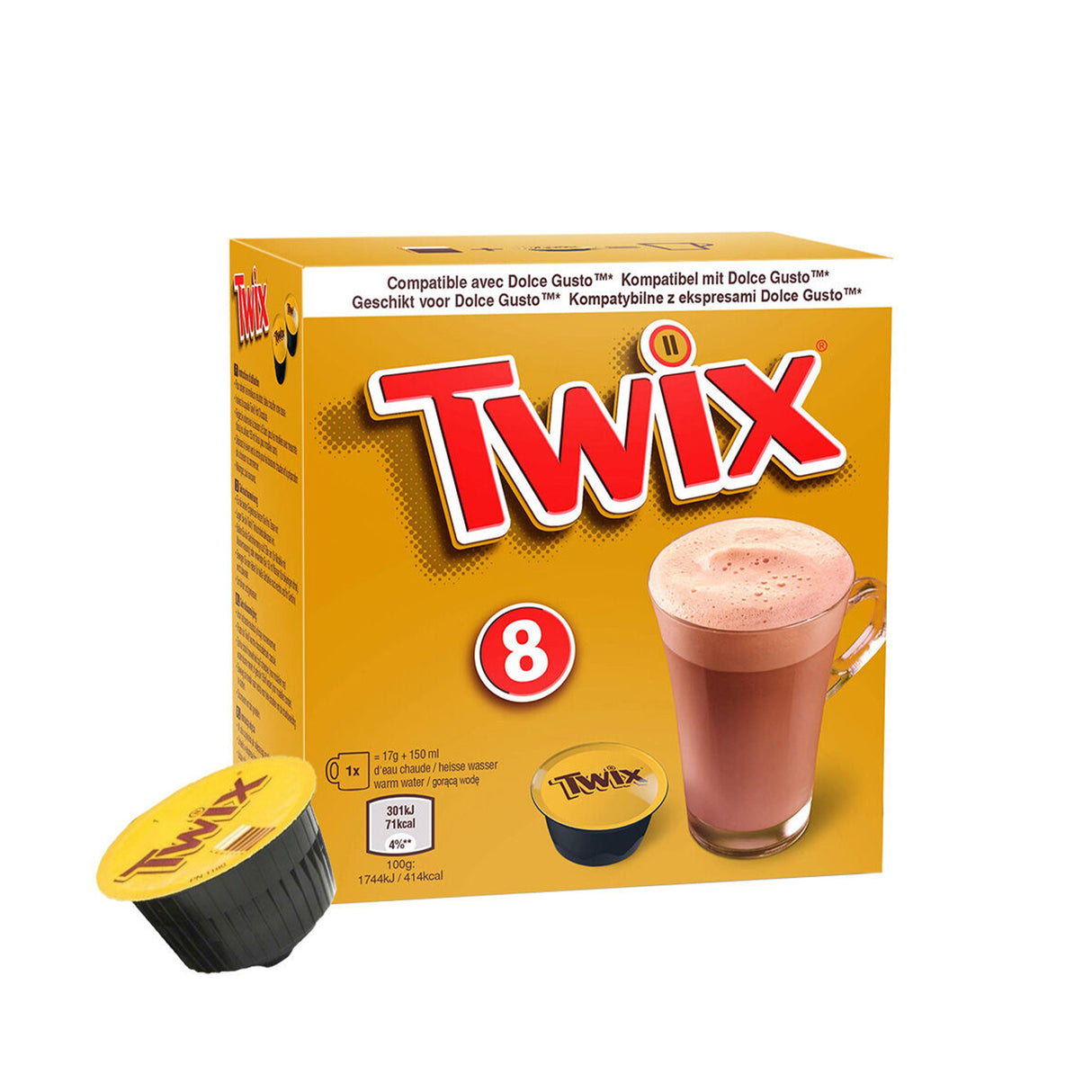 Twix Dolce Gusto Hot Chocolate Pods 8 Pods - Out of Date
