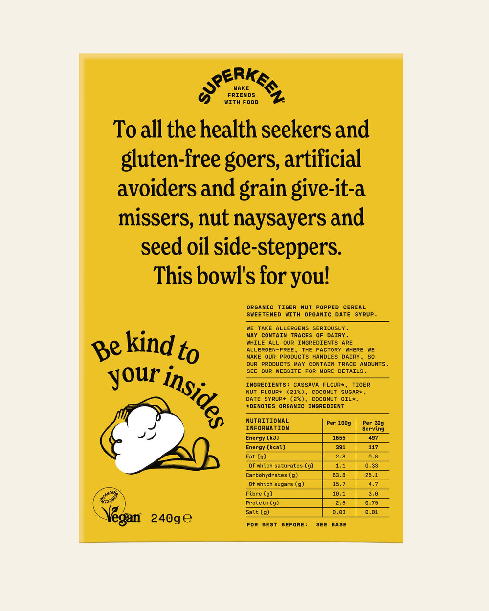 SUPERKEEN Original Organic Popped Cereal Balls 6 x 240g (case) - Out of Date