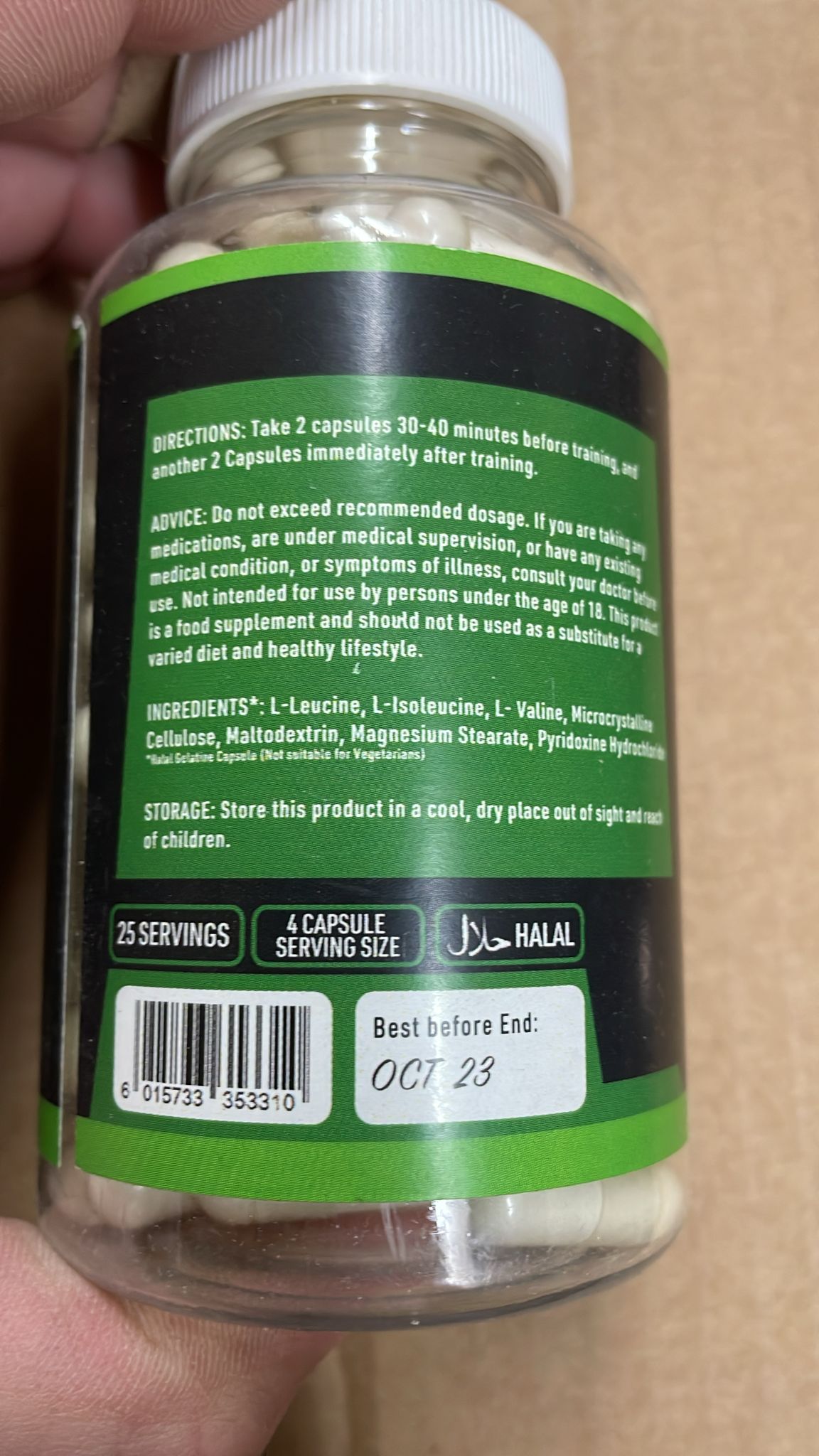 Intense Labs BCAA Capsules 100 Caps - Out of Date