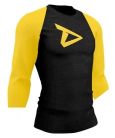 Dedicated 3/4 Sleeve Raglan Shirt Yellow & Black