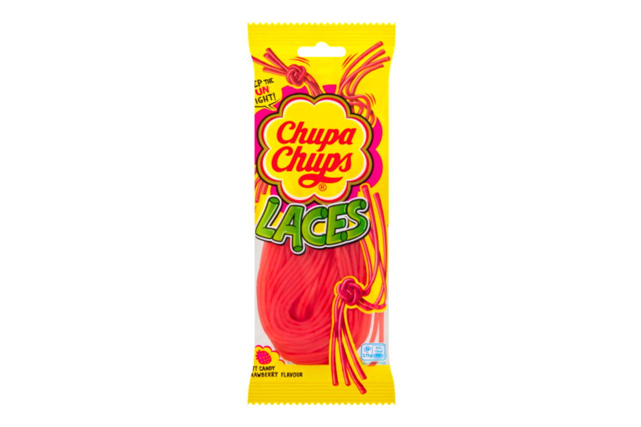 Chupa Chups Soft Candy Strawberry Flavour Laces 90g - Out of Date