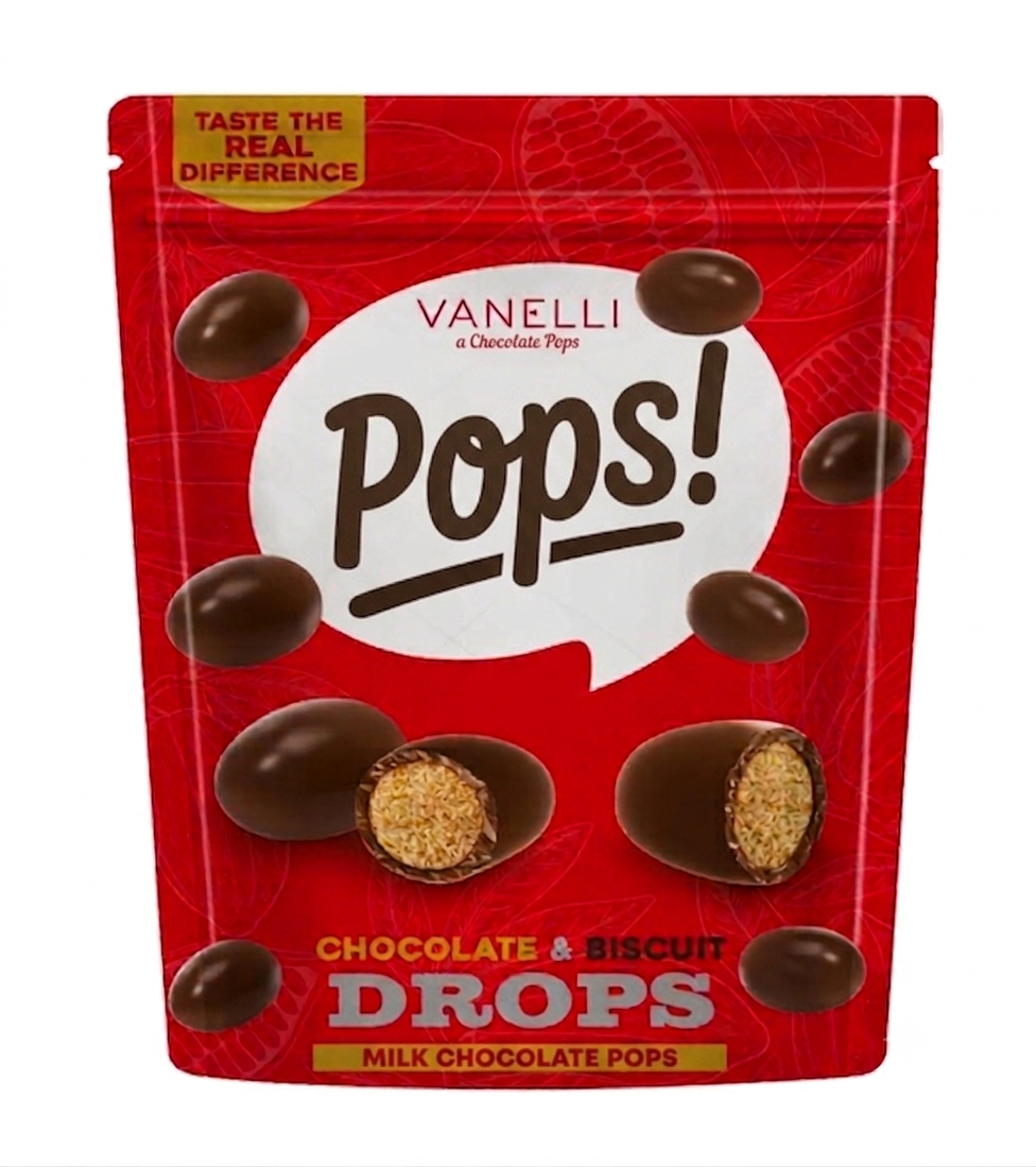 Vanelli Hello! Milk Chocolate Coated Biscuit Drops Balls 100g - Out of Date