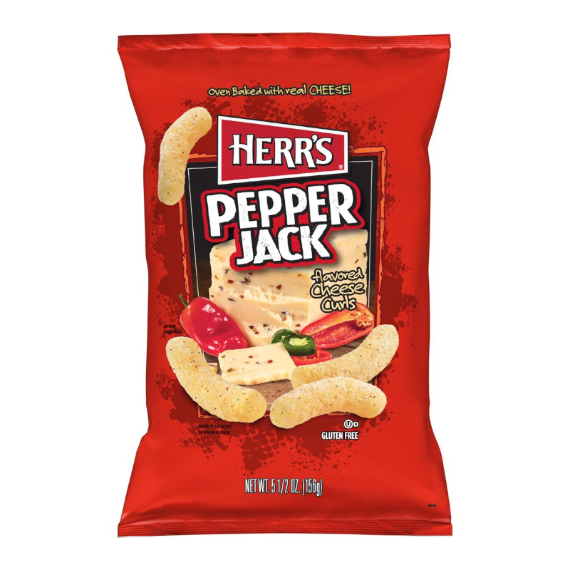 Herr's Pepper Jack Cheese Curls 156g - Out of Date