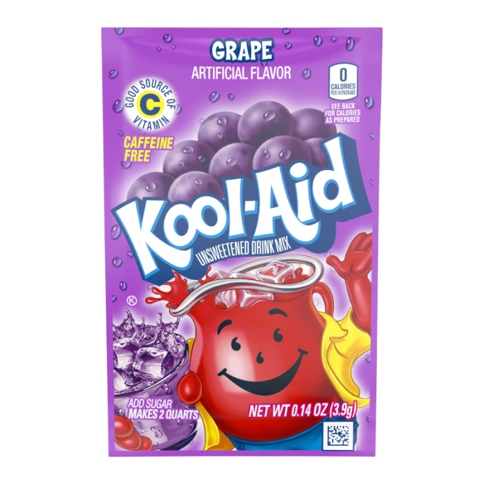 Kool-Aid Grape Unsweetened Drink Mix 3.9g (Pack of 6) - Out of Date