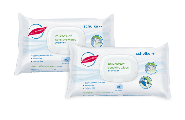 Schulke Mikrozid Sensitive Alcohol Free Premium Wipes 2 x 100 Pack (Duo Pack)