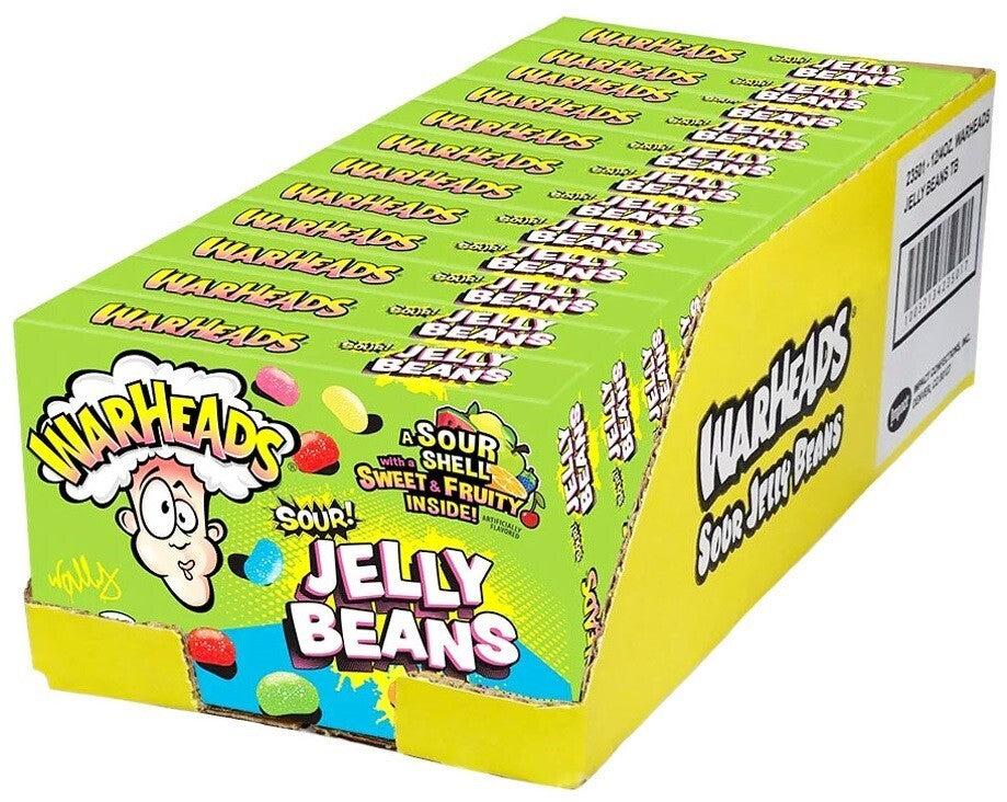 Warheads Sour Jelly Beans 12 x 113g (case) - Out of Date