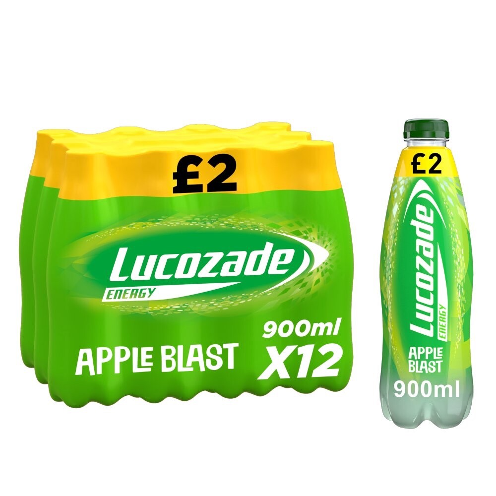 Lucozade Apple 12 x 900ml (Big Bottles) - Out of Date