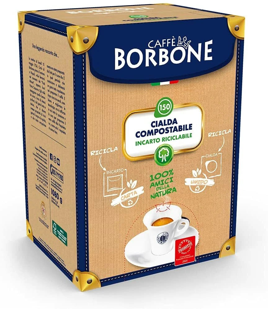 Caffe Borbone 150 Cialde Compostabili Miscela Oro Gialla ESE 44mm Filtro Carta