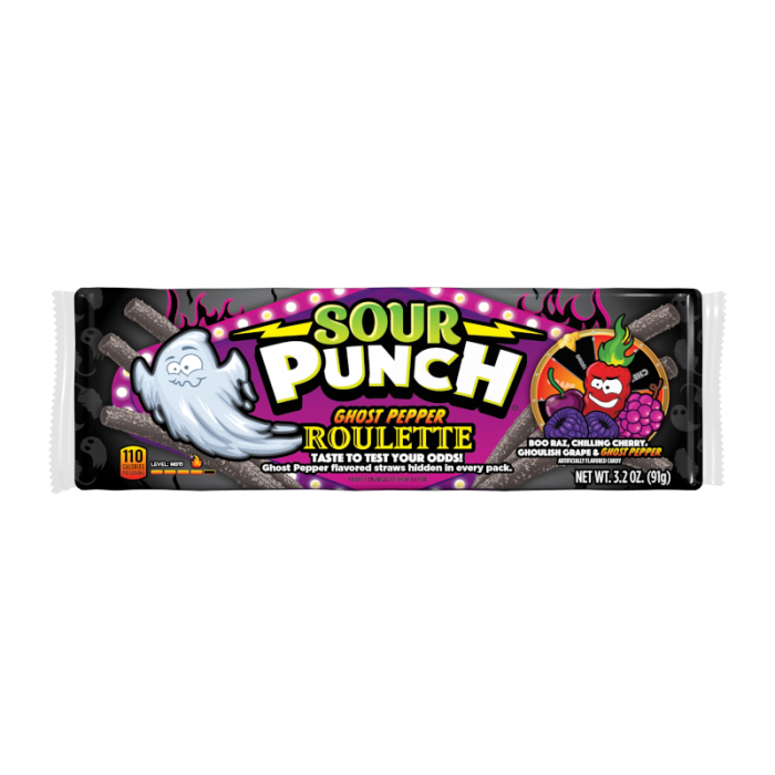 Sour Punch Ghost Pepper Roulette Straws 91g - Out of Date