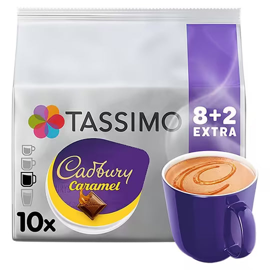 Tassimo Cadbury Chocolate Caramel Pods 8 + 2 Free Pods - Out of Date