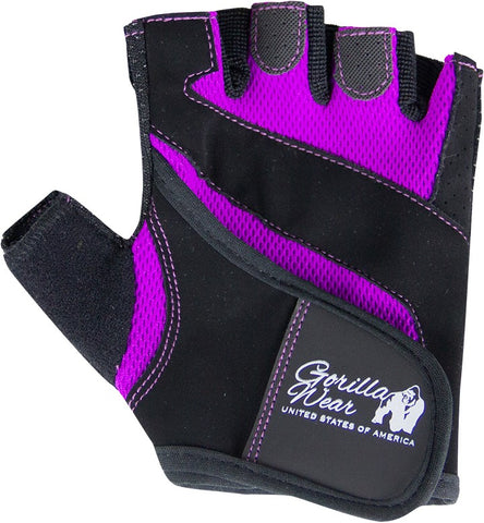 Gorilla Wear Womens Fitness Gloves - Black/Purple - gymstop