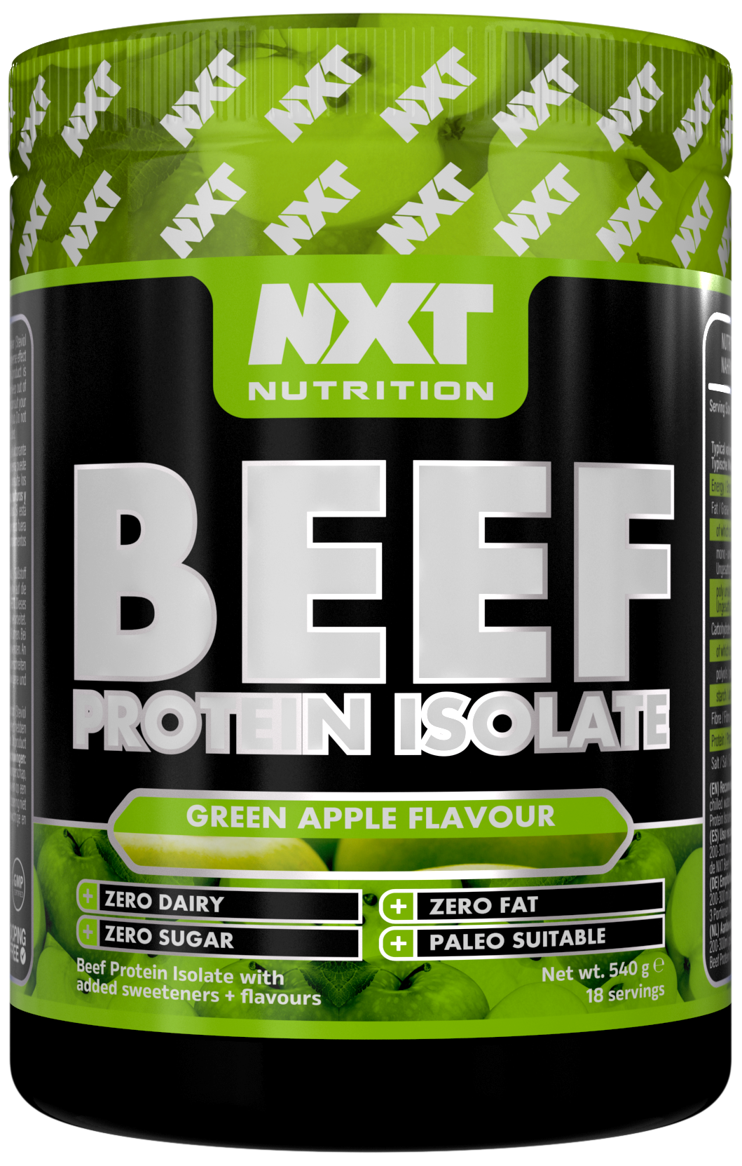 NXT Nutrition Apple Beef Protein Isolate 540g - Out of Date
